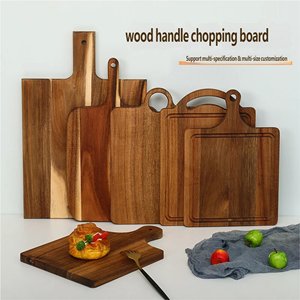 <span class=keywords><strong>Planche</strong></span> à <span class=keywords><strong>pizza</strong></span> en <span class=keywords><strong>bois</strong></span> d'acacia massif de qualité supérieure avec poignée - Bloc à découper réversible pour steak, plateau de service de cuisine, logo personnalisé disponible - Product Image 1