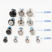 Bouton-poussoir métallique personnalisé lumineux, à verrouillage ou momentané, rond, étanche, 12mm 16mm 19mm 22mm, Fabricant