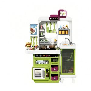 Children Cooking <b>Kitchen</b> Toy Station <b>Plastic</b> Pretend Oven Faucet Shelf Drawer Discovery Growth Parent Child Companionship - Product Image 1