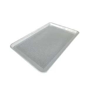 Bandeja perforada de aluminio rectangular, moldes para hornear antiadherentes para horno, pastel, pan