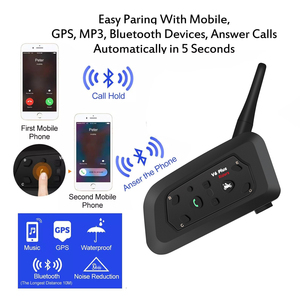<span class=keywords><strong>Intercomunicador</strong></span> para Motocicleta Vnetphone <span class=keywords><strong>V6</strong></span> <span class=keywords><strong>Pro</strong></span> de Plástico ABS Resistente al Agua con Alcance de 800M, Batería de 850mAh, 18 Horas de Funcionamiento y 2 Años de Garantía - Product Image 6