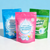 Sachet d'emballage pour lessive en poudre imprimé sur mesure 500g 1kg 2kg, pochette plastique refermable pour détergent à lessive, marque de premier plan PT