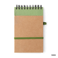 A6 Mini Spiralnotizbuch mit individuellem Doppeldrahtbindung, Kraftpapier-Einband, Farbstift und Gummiband