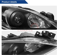 Pour Mazda 3 2010-2013, ensemble de phares, boîtier noir, lentille transparente, phare MA2518130, systèmes d'éclairage automobile