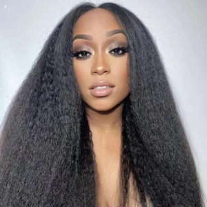 วิกผมหยิกหยักศกทรงตรงแบบบราซิลเลียนวิกผม360เต็มศีรษะแบบถัก HD - Product Image 1