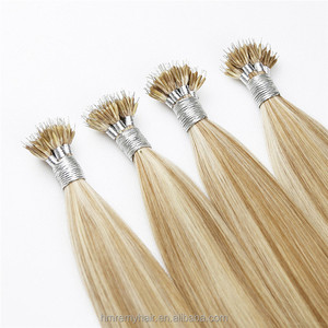 100% extensiones de cabello Remy ruso para mujeres Color Natural <span class=keywords><strong>Nano</strong></span> anillo personalizado salón resaltar Piano Color <span class=keywords><strong>Nano</strong></span> anillo cabello - Product Image 5