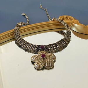 Vintage <strong>Jewelry</strong>, Heavy Craftsmanship, Exotic Style, Classic <strong>Gem</strong>-encrusted Necklaces, High-end Antiques - Product Image 1