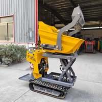 Mini-dumper 500 kg sur chenilles en caoutchouc, compact et puissant, pour travaux de jardinage, d'agriculture et d'aménagement paysager