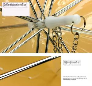 Parapluie pour chien de compagnie, pliable manuel, droit, de haute qualité, imperméable, blanc transparent - Product Image 3