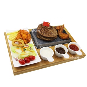 Hot Selling Rocks Baking Steak Rock Bamboo Wood Cooking Stone, Steak Stone Plate, Cold Lava Rock Stones for Lava Rock Cooking - Product Image 1