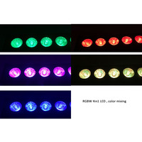Barre LED linéaire de scène en alliage d'aluminium, 24 LED RGBW, autonomie 20h, DMX, télécommande sans fil, 4-en-1, 8 zones, effet stroboscopique pour événements