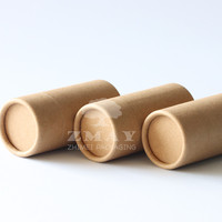 Récipient cosmétique vide blanc biodégradable 50g Tube de papier ordinaire naturel Push up pour emballage de bâton déodorant et de baume à lèvres