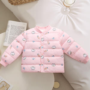 MAM112 - <span class=keywords><strong>Manteau</strong></span> en coton doublé pour garçons et filles, fermeture à simple boutonnage, chaud et décontracté, motif imprimé pour bébé - Product Image 3