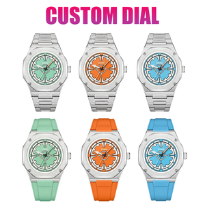 Fabricant de montres pour hommes, fournisseur de montres en Chine, OEM ODM, marque privée, montres de luxe pour hommes, bracelet en caoutchouc et acier inoxydable, logo personnalisé. - Product Image 2