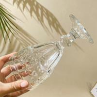 Custom Vintage Voor Champagne Kristal Glas Wijn Beker Ronde Vorm Reliëf Rode Wijn Glazen Beker