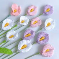 Tissé à la main Calla Lily fil fleur tricot simulé fleur éternelle crochet tissé fleur décoration de la maison