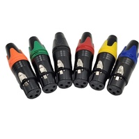 Connecteur XLR Haut de Gamme 3 Broches Femelle Plaqué Or 3 Ports pour Haut-parleur Karaoké – Prise Jack XLR Femelle 3 Broches