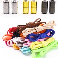 Lacets élastiques sans nœuds en polyester avec embout métallique, design plat et pratique, multicolores pour baskets et logo personnalisé