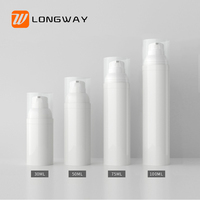 Échantillon de bouteille PP blanc personnalisé flacon pompe sans air 30ml 50ml 75ml 100ml pour lotion crème