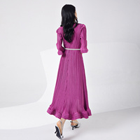 Haute qualité femmes élégantes grande taille tenue décontractée plissée mode Style ample irrégulière à volants Stretch confort Empire été