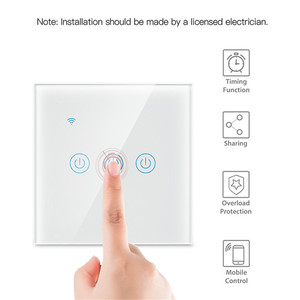 Interrupteur mural tactile en verre intelligent ZigBee Golden Security, 3 voies, style européen, 250V, compatible Alexa et <span class=keywords><strong>Google</strong></span> Home <span class=keywords><strong>Assistant</strong></span> - Product Image 2
