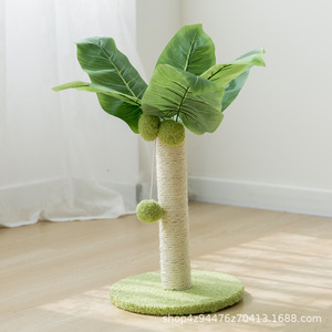 Cat <b>Scratching</b> <b>Post</b> Sisal Vertical Cat Tree Non Shedding Green Base For Cats - Product Image 1