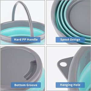 Cubo de arena de silicona plegable de plástico personalizado para exteriores para uso en interiores o exteriores - Product Image 6