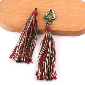 Borlas de Algodón Trenzadas a Mano de Estilo Étnico, Colores Navideños, Accesorios Decorativos para Joyería DIY - Product Image 5