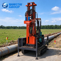 Foreuse hydraulique rotative sur chenilles pour puits d'eau, équipement de forage diesel pour la construction de puits d'eau souterraine