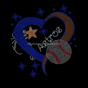 คริสตัลเบสบอลรูปหัวใจแอสโทรส DIY ประดับพลอยเทียมแวววาวลวดลายสวยงาม - Product Image 1