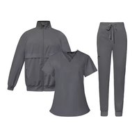 Uniforme médical personnalisé avec logo, pantalon de jogging pour médecin, spandex extensible, vente en gros, mode, doux, cheveux, dentisterie, soins infirmiers, veste