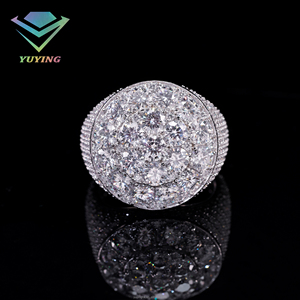 Iced Out Bling Full Cubic Zirconia Wide <b>Ring</b> 925 <b>Sterling</b> <b>Silver</b> VVS Moissanite Hiphop Fashion Jewelry <b>for</b> <b>Men</b> Women Party Gift - Product Image 1