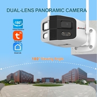 Caméras de sécurité extérieures sans fil Anxinshi 4K pour la maison 180 °   Système de caméra CCTV à double objectif Fisheye, vision nocturne couleur intelligente Tuya