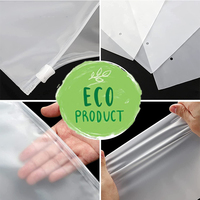 Sacs d'emballage biodégradables givrés pour vêtements, sacs en plastique noirs personnalisés pour T-shirts avec logo, pochettes zippées pour vêtements