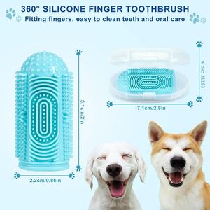 Cepillo de dientes de dedo de silicona anticálculos de lujo para perros Suministros de limpieza para el cuidado bucal de mascotas - Product Image 4