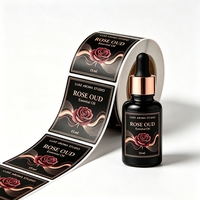 Solution d'étiquettes de parfum personnalisées TEDDY, film transparent BOPP, adhésif doré, étiquettes d'emballage pour flacons