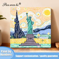 Panwenbo - Kit de Pintura por Números para Adultos, Pintura Decorativa Acrílica Hecha a Mano, Paisajes Famosos del Mundo