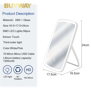 Khuôn mặt nhỏ khuôn mặt đứng vẻ đẹp biểu tượng tùy chỉnh bảng thông minh thắp sáng <span class=keywords><strong>make</strong></span> <span class=keywords><strong>up</strong></span> Led Gương mỹ phẩm <span class=keywords><strong>Vanity</strong></span> trang điểm Led Gương với đèn - Product Image 3