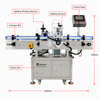 Machine d'étiquetage automatique verticale pour bouteilles rondes, idéale pour les sauces alimentaires, les confitures, les pots en verre et les contenants – Applicateur d'étiquettes adhésives