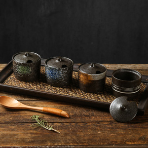 Tapa de Cerámica Estilo Japonés-Coreano para Tarro de Condimentos con Diseño Integrado para Uso Doméstico, Comercial y BBQ - Salero/Pimentero para Chile - Product Image 2
