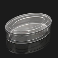 Boîte à biscuits ovale en plastique, pour aliments, prix d'usine, 500 unités, emballage de noix, biscuits, conteneur transparent pour vente