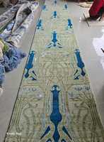 High Quality Handmade Wool/Silk Area Rug Runner Customizable 3ft X 20ft Abstract Hand Knotted Stain Resistant Pet Friendly Flat