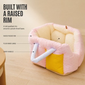Cama Ligera para Asiento de Coche, Portátil, con Asa, Lavable, para Perros y Gatos Pequeños - Product Image 4