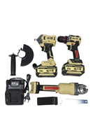 Ensemble de 4 outils Fengbao : perceuse, clé à chocs 650N, meuleuse d'angle 125 mm, quatre batteries 6.0 avec lampe de travail offerte