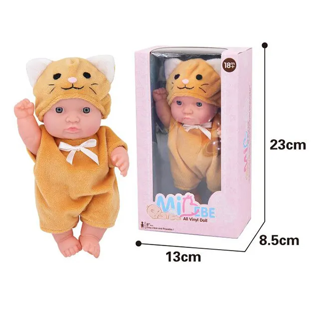 New item wowtopfun toys 8 inch dolls baby all full body solid silicone vinyl reborn doll cute animal doll