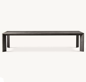 Tavolo da Pranzo Rettangolare RH OEM di Lusso in Rovere di Alta Qualità con Gambe in Legno Massello, Design Moderno per Arredamento Casa e Appartamento, Nessun <span class=keywords><strong>Montaggio</strong></span> Richiesto - Product Image 4