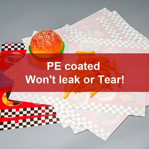 Papier alimentaire anti-graisse imprimé personnalisé 12x12 pouces pour l'emballage de sandwichs et les collations de traiteur, pizza, pain, petit MOQ, revêtement PE - Product Image 2