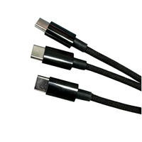 Câble de données rapide USB-C en nylon tressé noir, compatible avec les câbles de charge pour téléphones Android