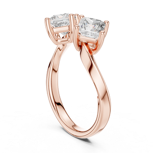 Bague de luxe en or rose et diamants, bijou élégant et brillant pour femme, idéale pour les mariages, les fiançailles et les soirées. - Product Image 1