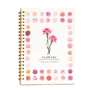 Quaderno di esercizi per l'apprendimento dell'acquerello con fiori, kit fai da te per disegno e artigianato per principianti, libro di pittura per bambini - Product Image 4